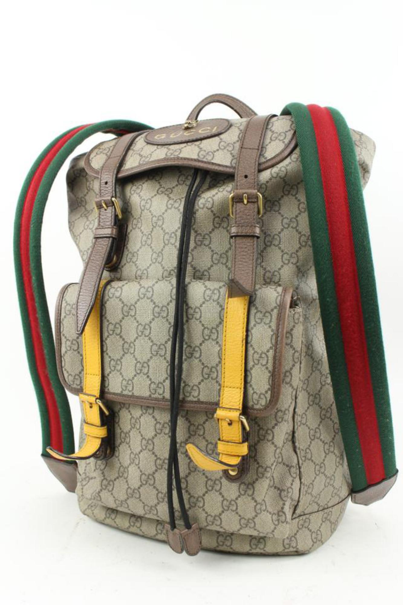 Gucci Supreme Monogram GG Neo Vintage Double Buckle Backpack Acero 23g216s
Date Code/Serial Number: 473869 213317
Made In: Italy
Measurements: Length:  16