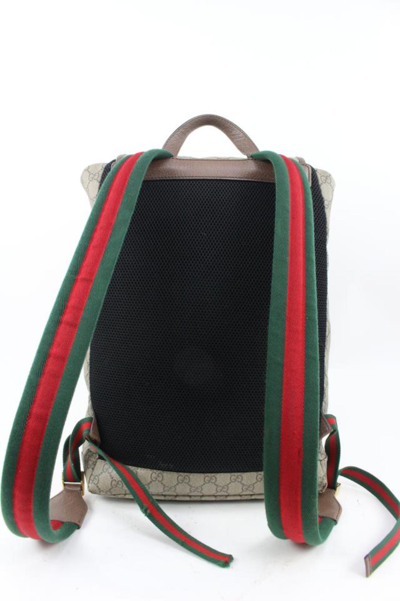 Gucci backpack black with green and red straps new arrivals