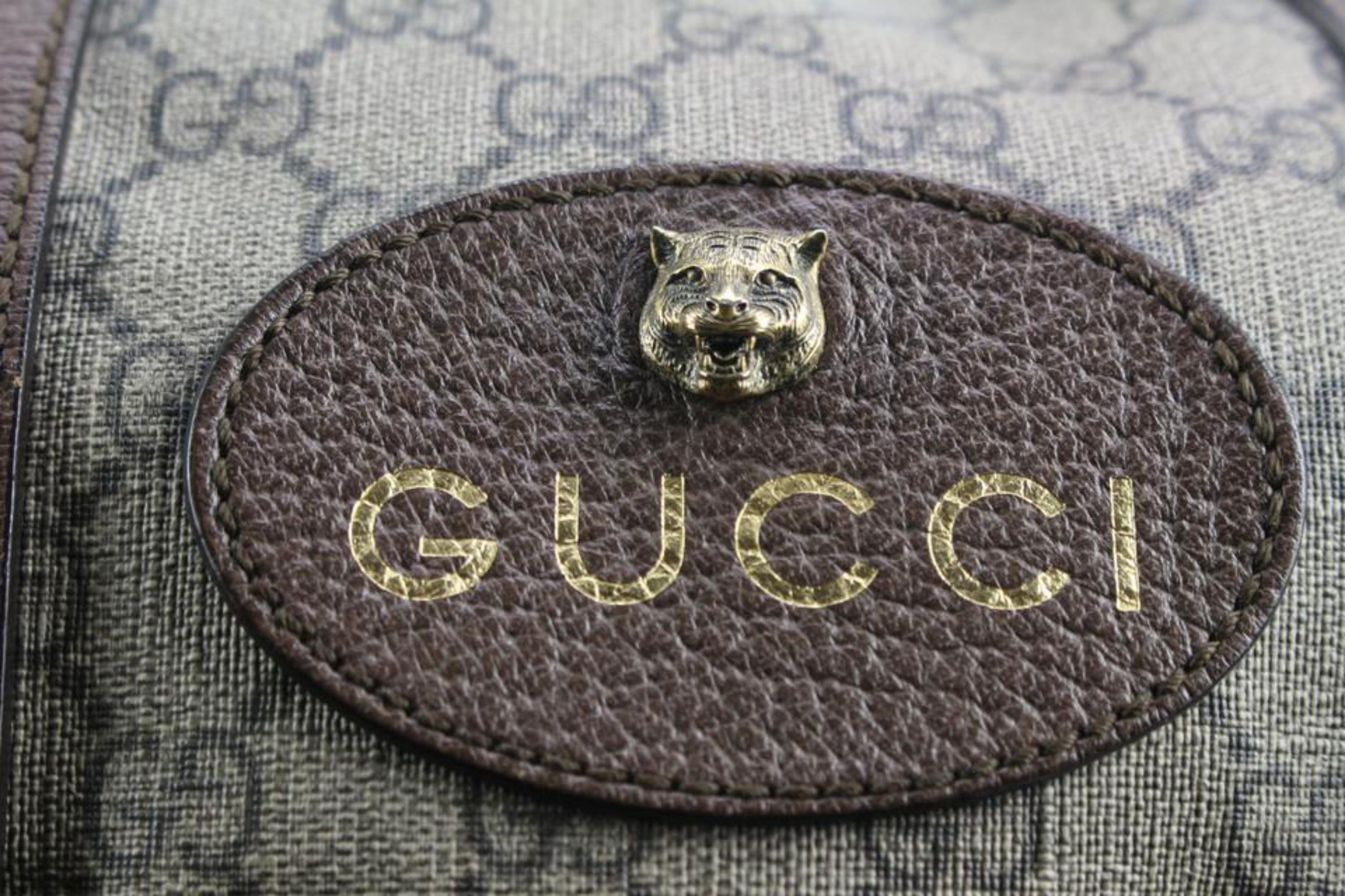 Gucci Supreme Monogram GG Neo Vintage Double Buckle Backpack Acero 23g216s 1
