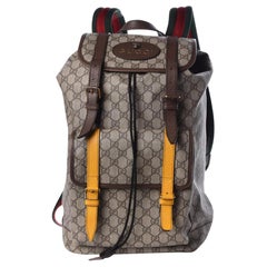 Gucci Supreme Monogram GG Neo Vintage Double Buckle Backpack Acero 23g216s