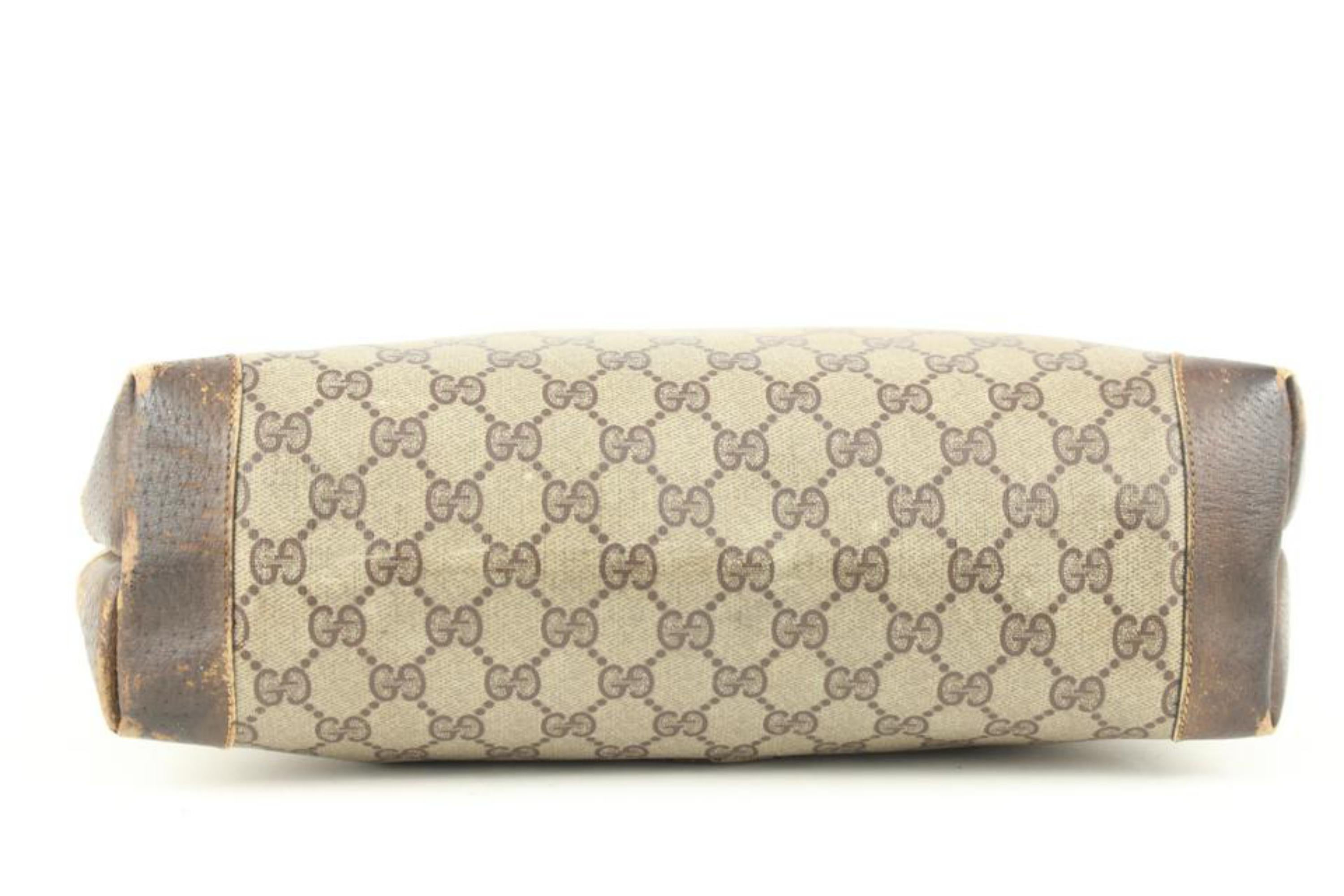 Beige Gucci Supreme Monogram GG Web Handle Tote Bag 1GG106 For Sale