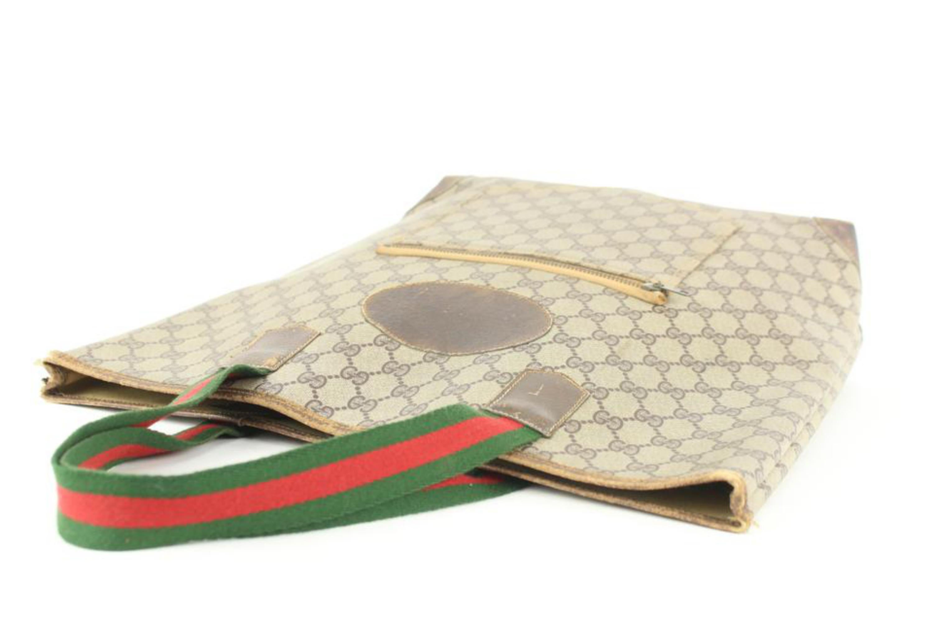 Women's Gucci Supreme Monogram GG Web Handle Tote Bag 1GG106 For Sale