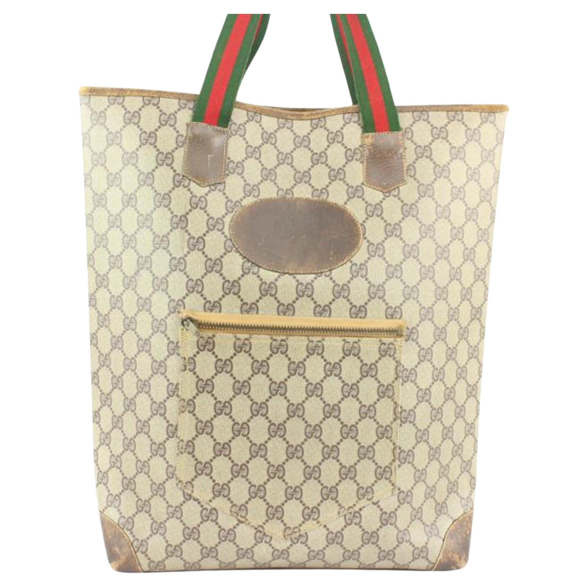 Gucci Supreme Monogram GG Web Handle Tote Bag 1GG106 For Sale