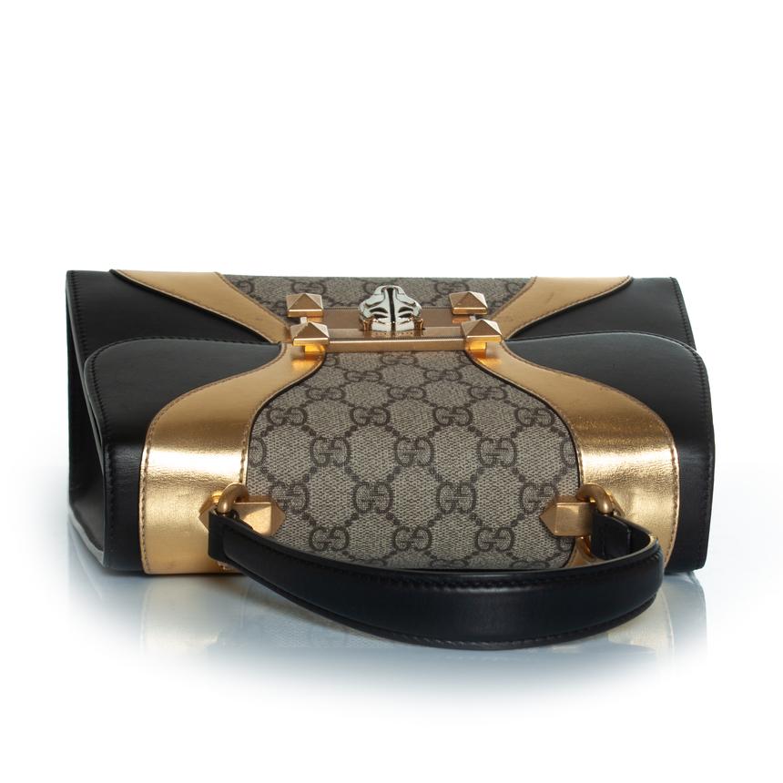 Nero Gucci, borsa Supreme Monogram Osiride con manico superiore in vendita