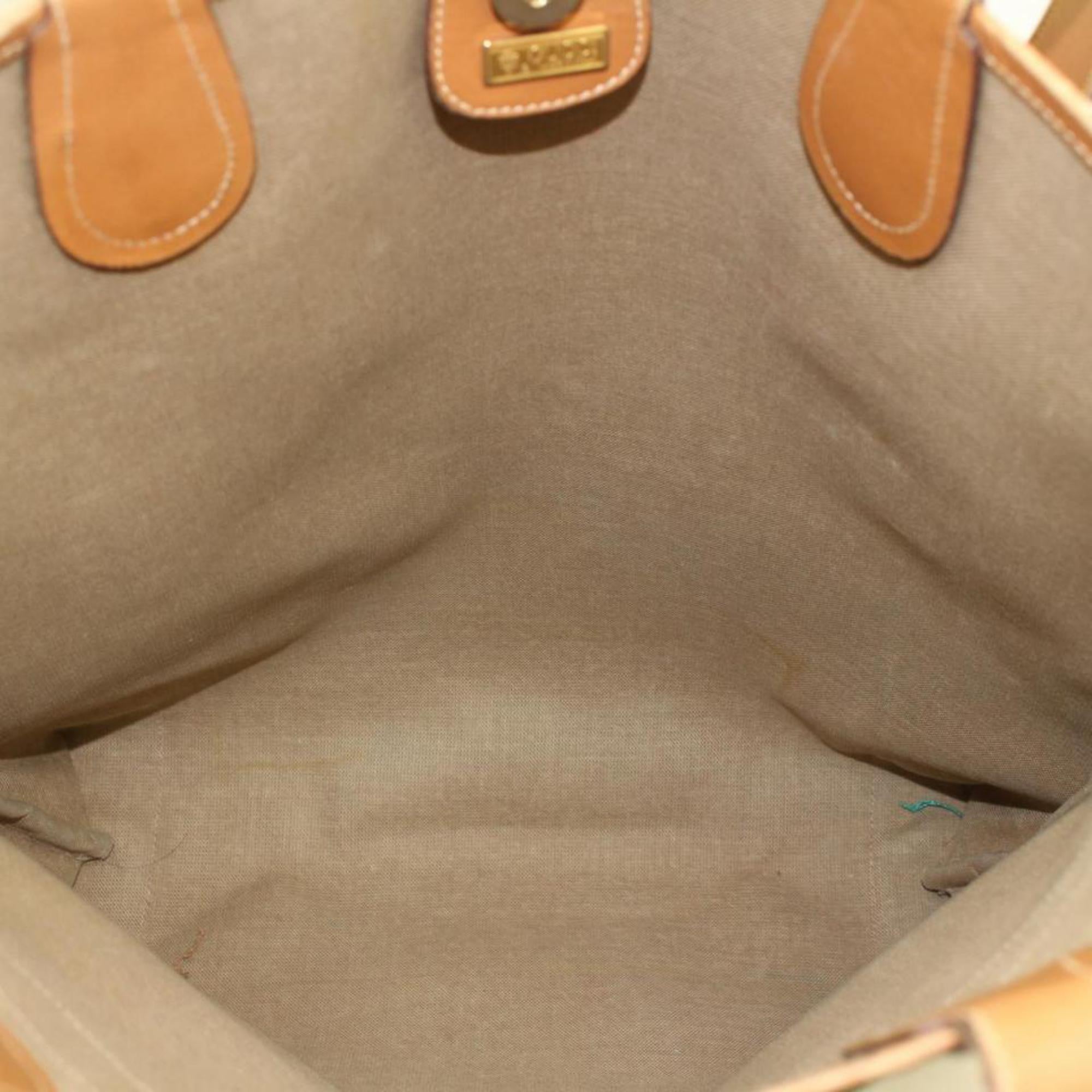 Gucci Supreme Monogram Sherry Large Web Shopper 869788 Beige Coated Canvas Tote In Fair Condition For Sale In Forest Hills, NY