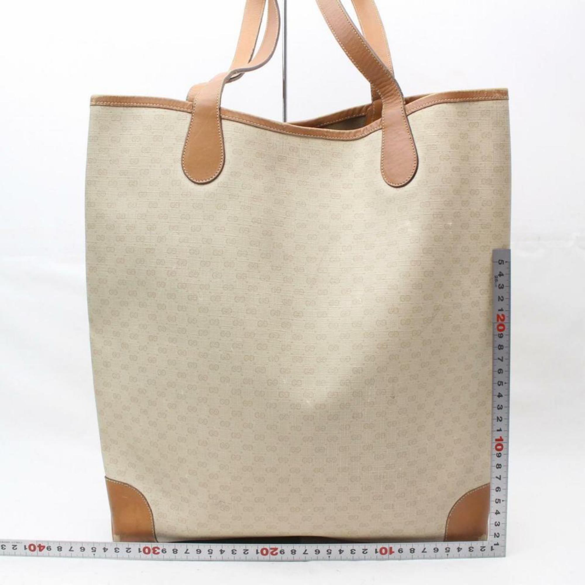 Gucci Supreme Monogram Sherry Large Web Shopper 869788 Beige Coated Canvas Tote For Sale 1
