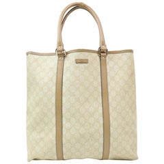 Gucci Supreme Monogram Shopper 870128 Beige Coated Canvas Tote