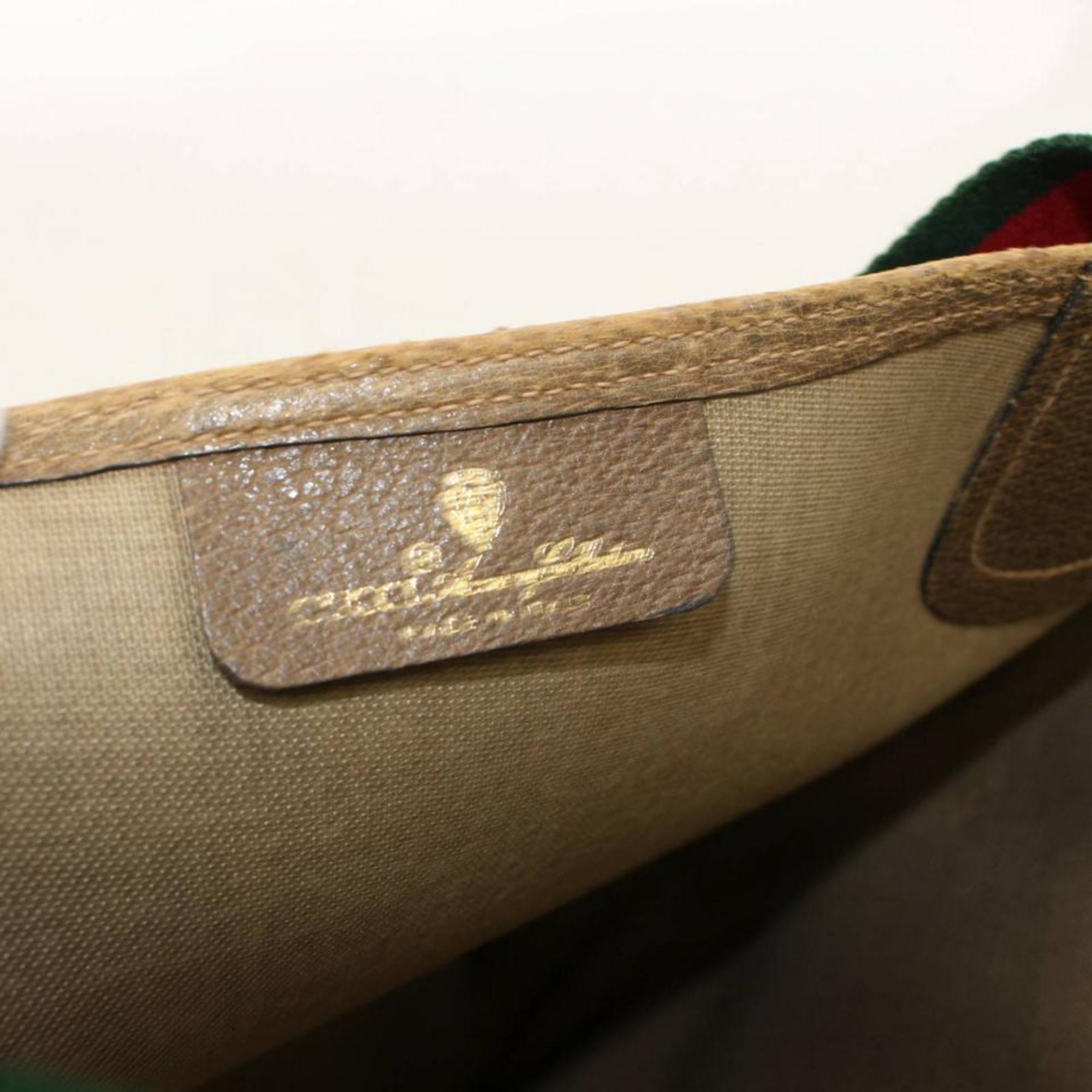 Gucci Supreme Sherry Monogram Large Web Shopping 868204 Brown Coated Canvas Tote For Sale 7