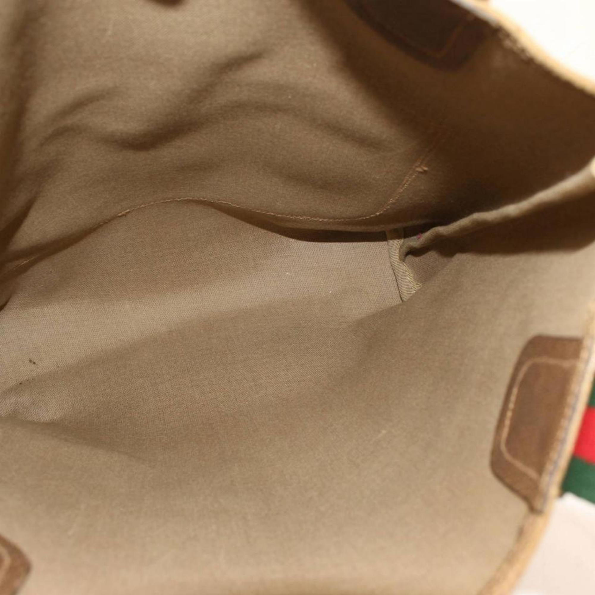 Women's Gucci Supreme Sherry Monogram Large Web Shopping 868204 Brown Coated Canvas Tote For Sale