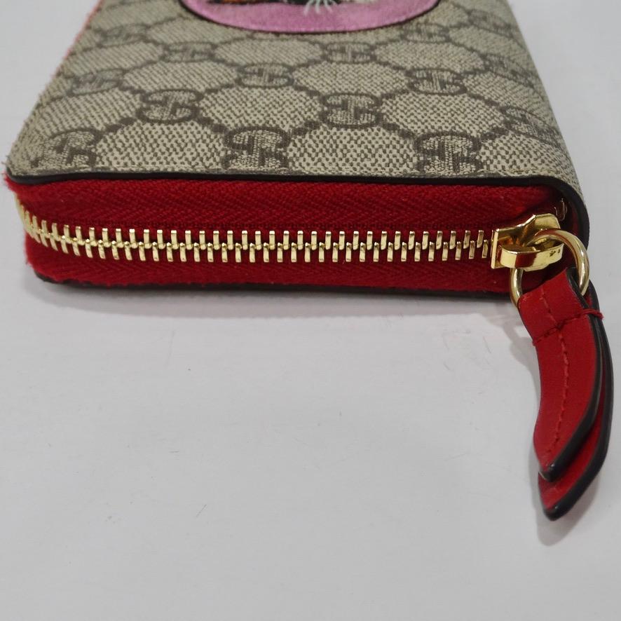 Brown Gucci Supreme Zip Around Wallet Bosco Patch For Sale