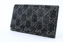 Gucci Swarovski Crystal Guccissima 15gz0720 Black Satin X Rhinestones Clutch