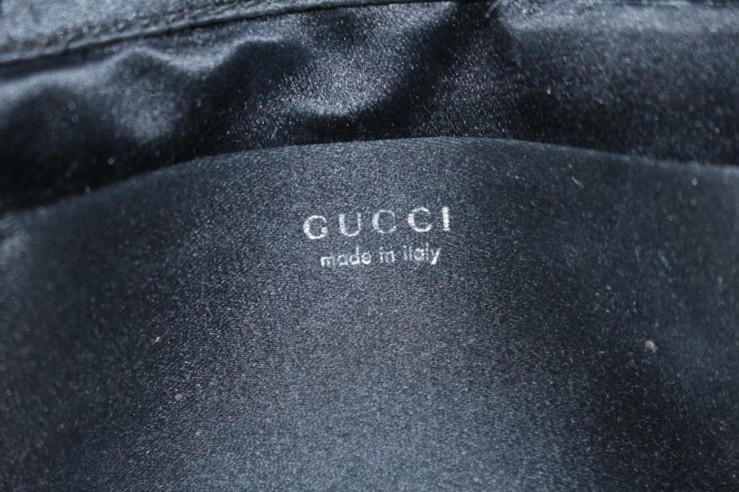 Women's Gucci Swarovski Crystal Guccissima 15gz0720 Black Satin X Rhinestones Clutch For Sale