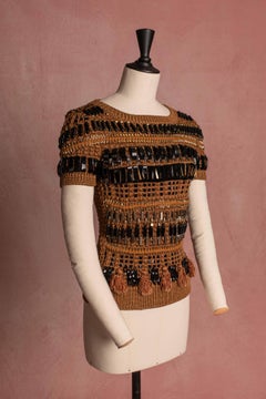 Gucci Spring/Summer 2011 Viscose Cotton Sweater with Pearls Size S
