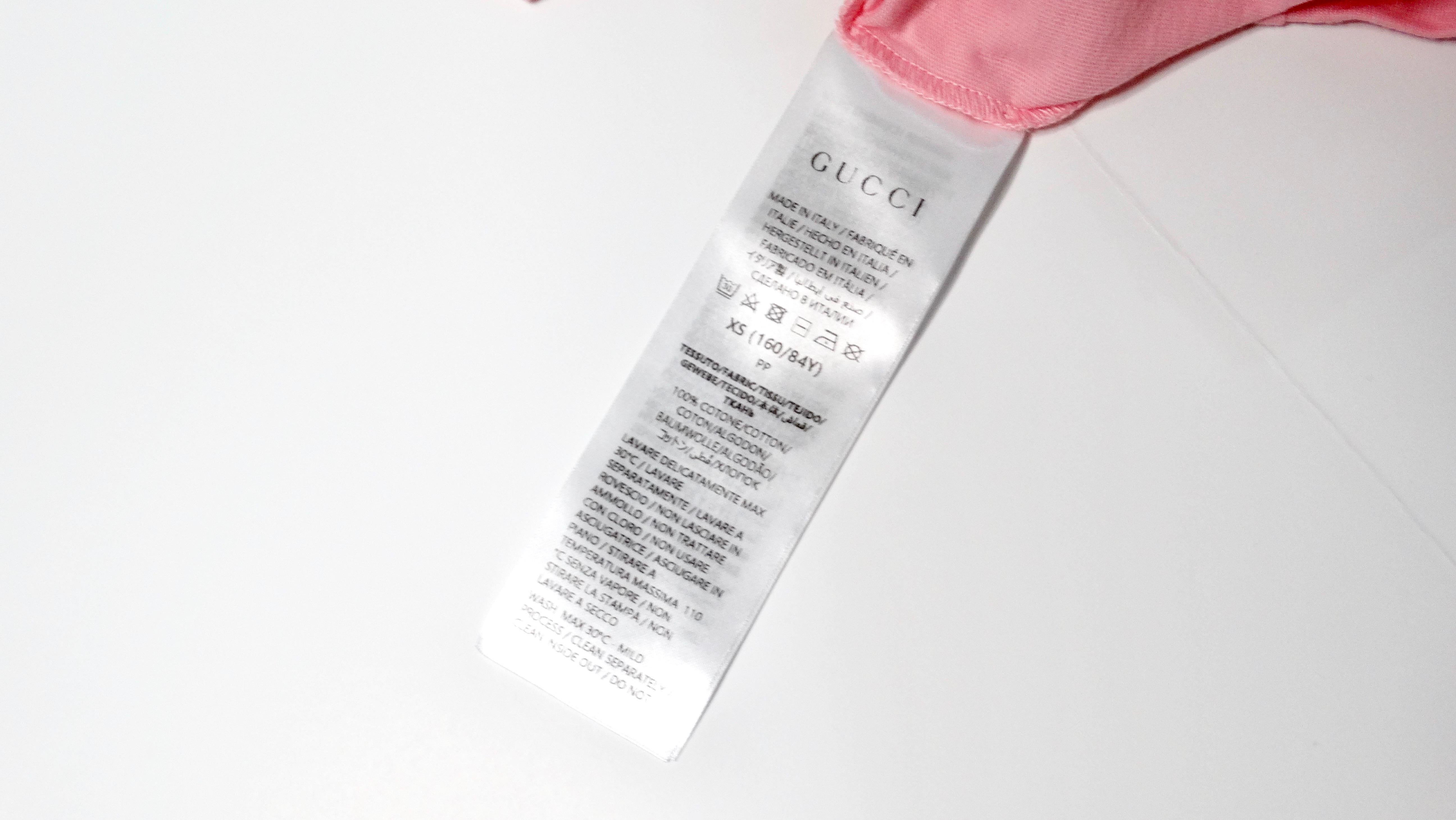 Gucci „Sweet Gucci“ Rosa T-Shirt aus Baumwolle im Zustand „Relativ gut“ im Angebot in Scottsdale, AZ