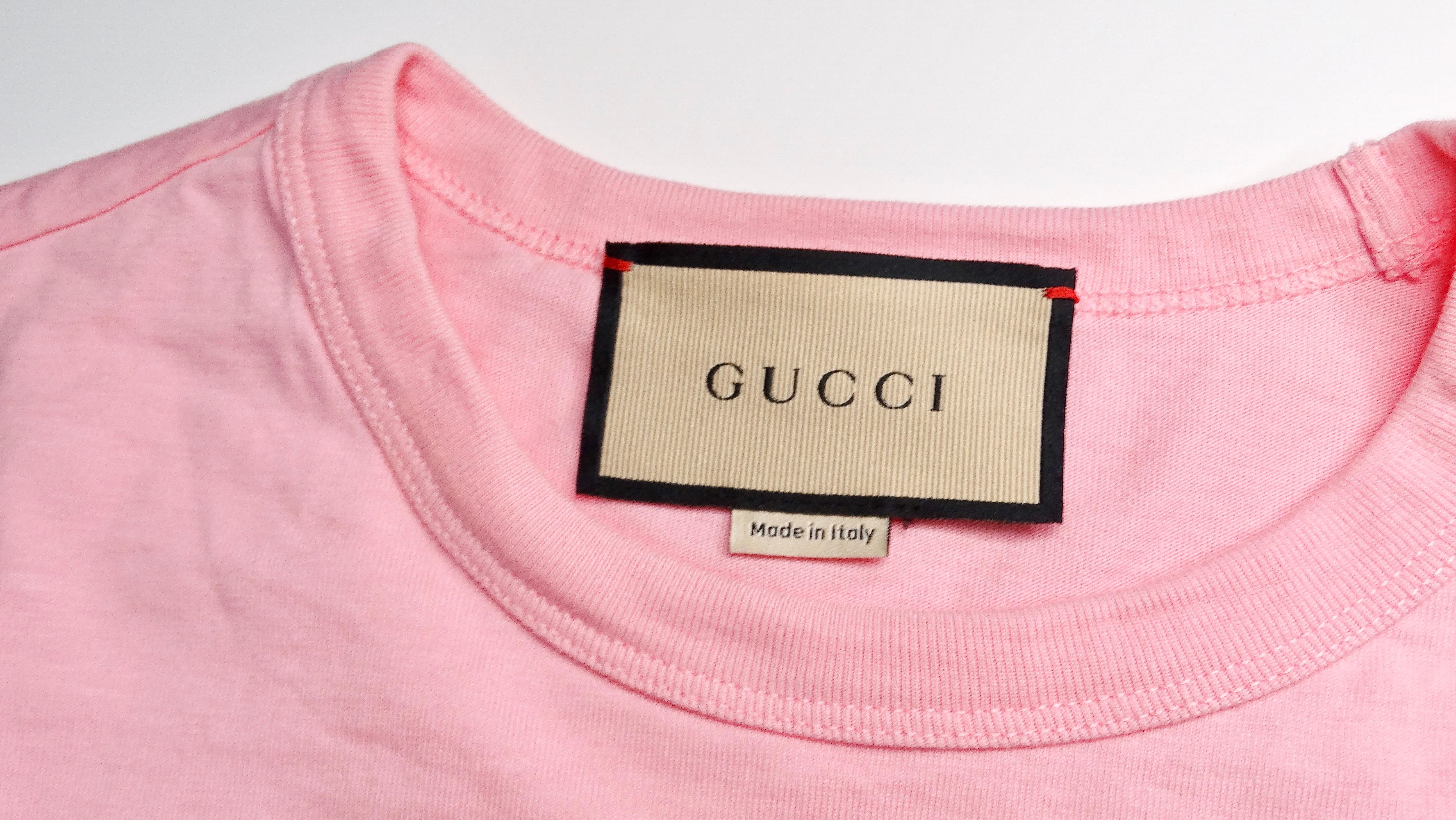 Gucci „Sweet Gucci“ Rosa T-Shirt aus Baumwolle für Damen oder Herren im Angebot