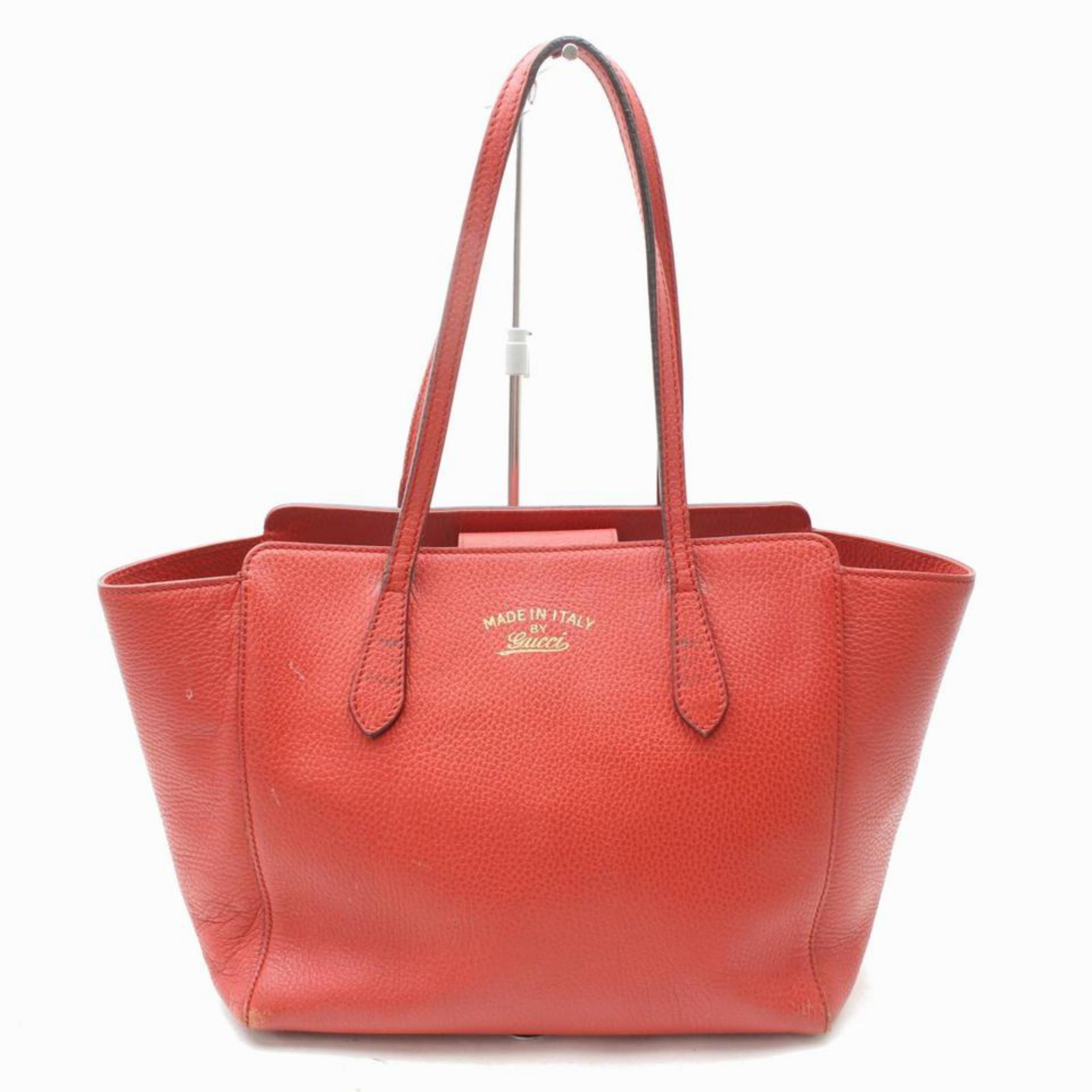 Gucci Swing 869592 Red Leather Tote For Sale 5