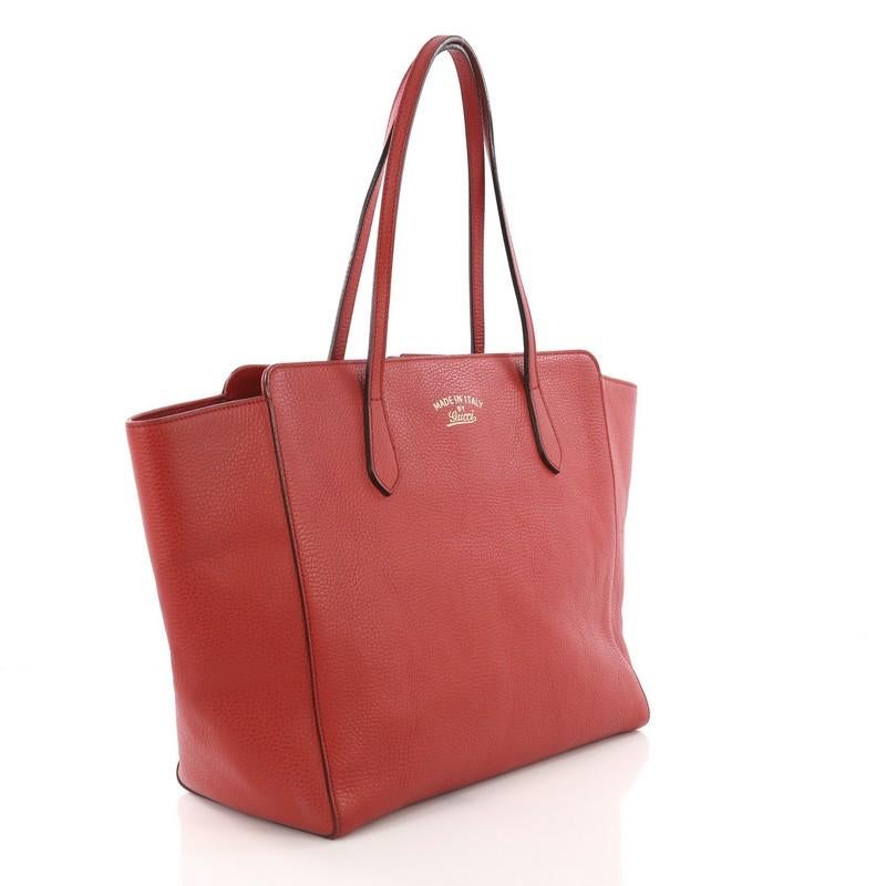 Red Gucci Swing Tote Leather Medium