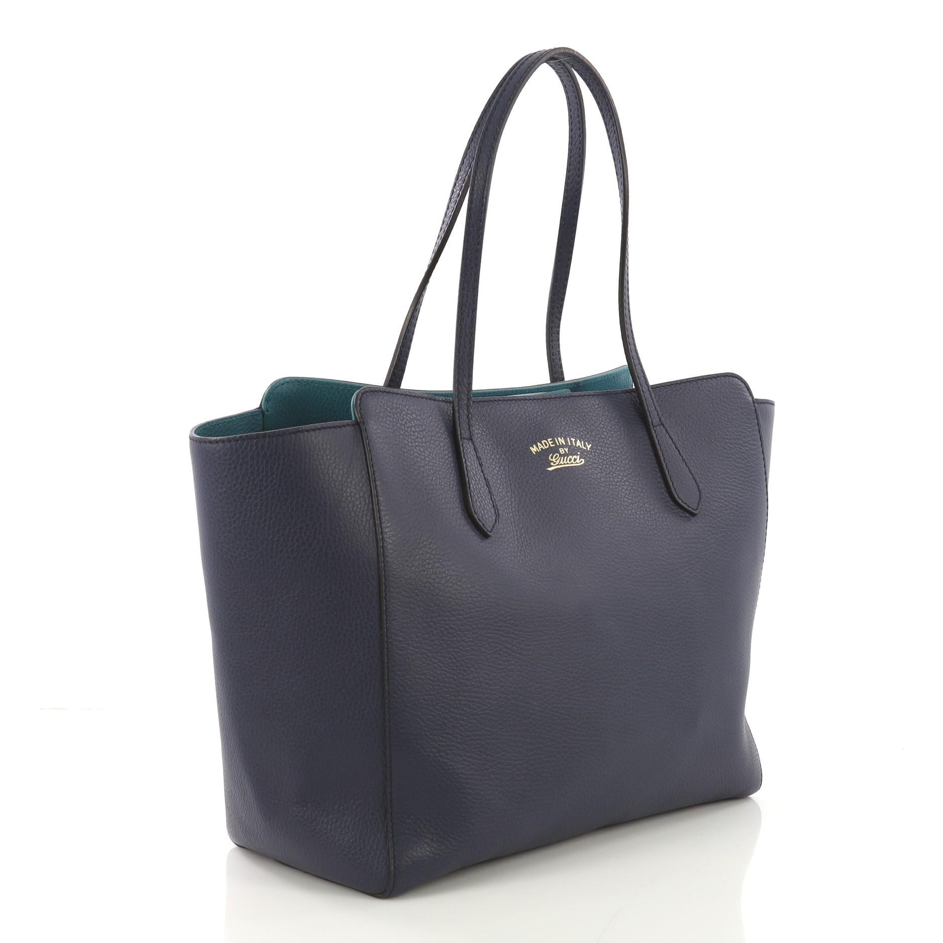 Black Gucci Swing Tote Leather Medium