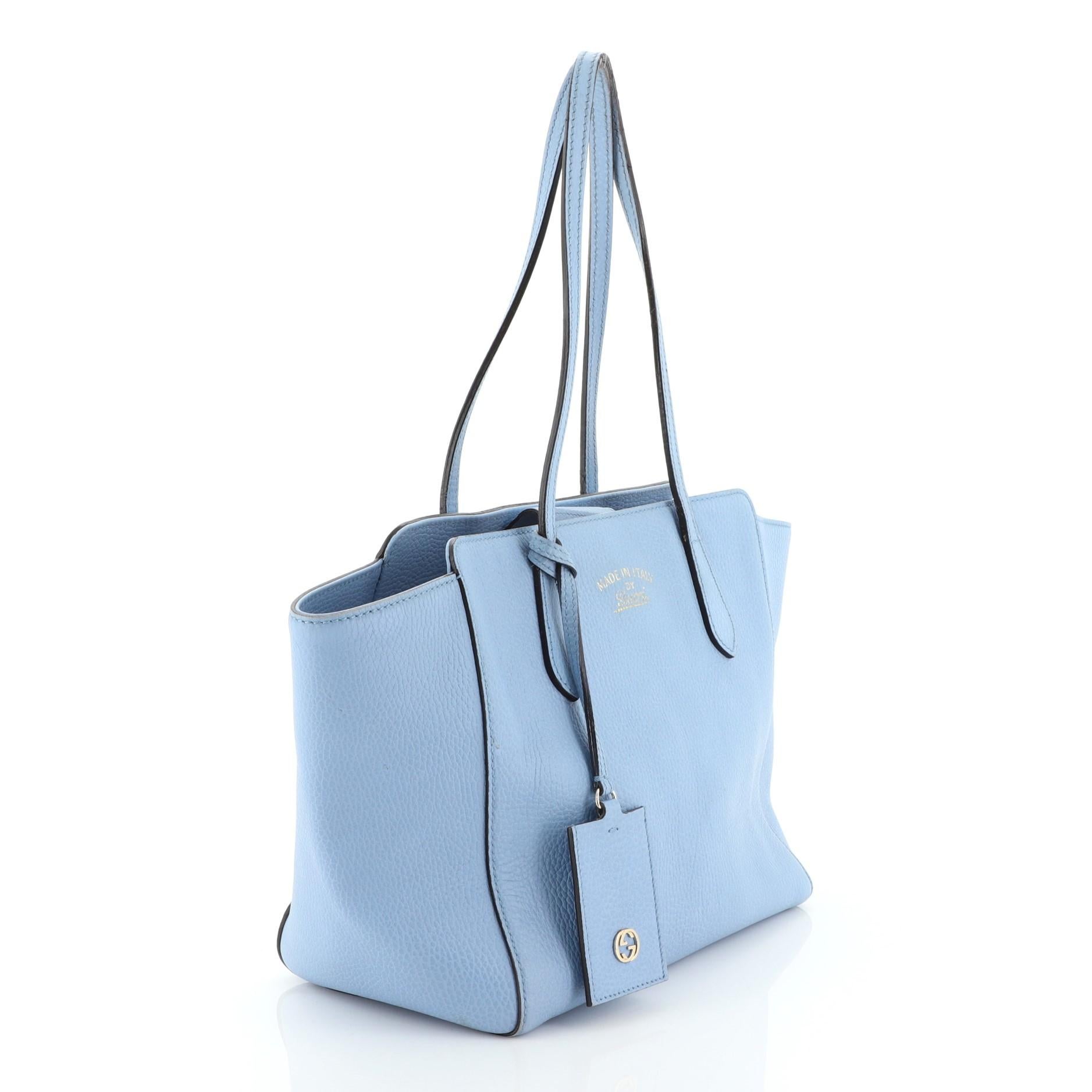 Blue Gucci Swing Tote Leather Smal