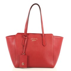 Gucci Swing Tote Leather Small, crafted in red leather