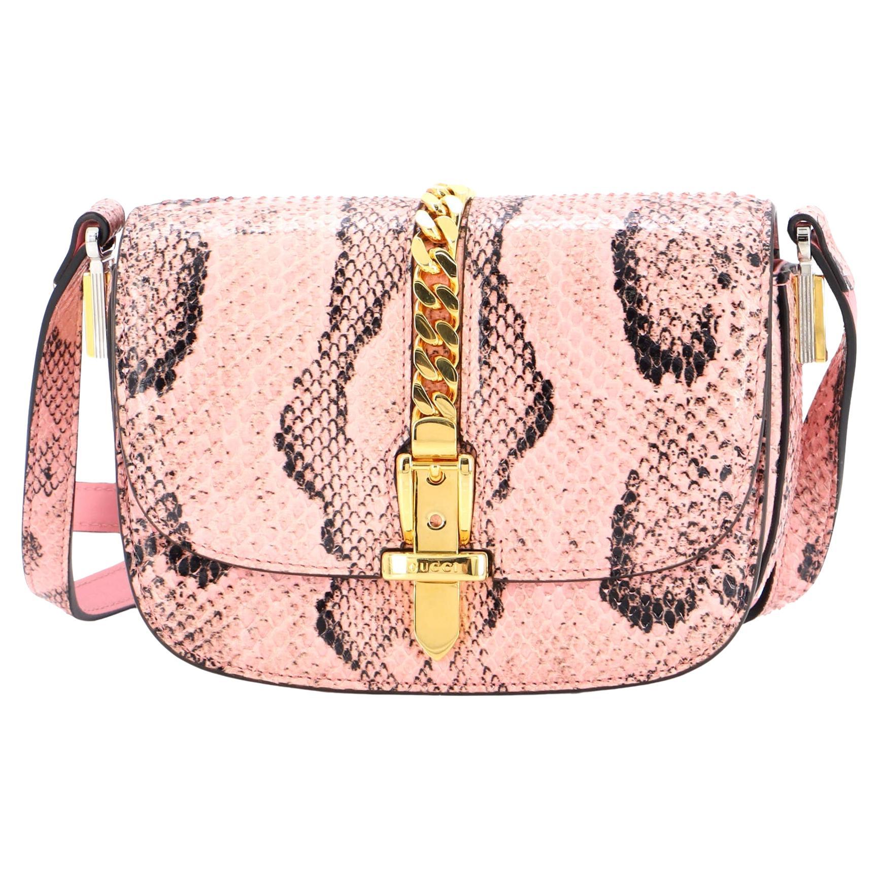 Gucci Sylvie 1969 Shoulder Bag Python Mini For Sale