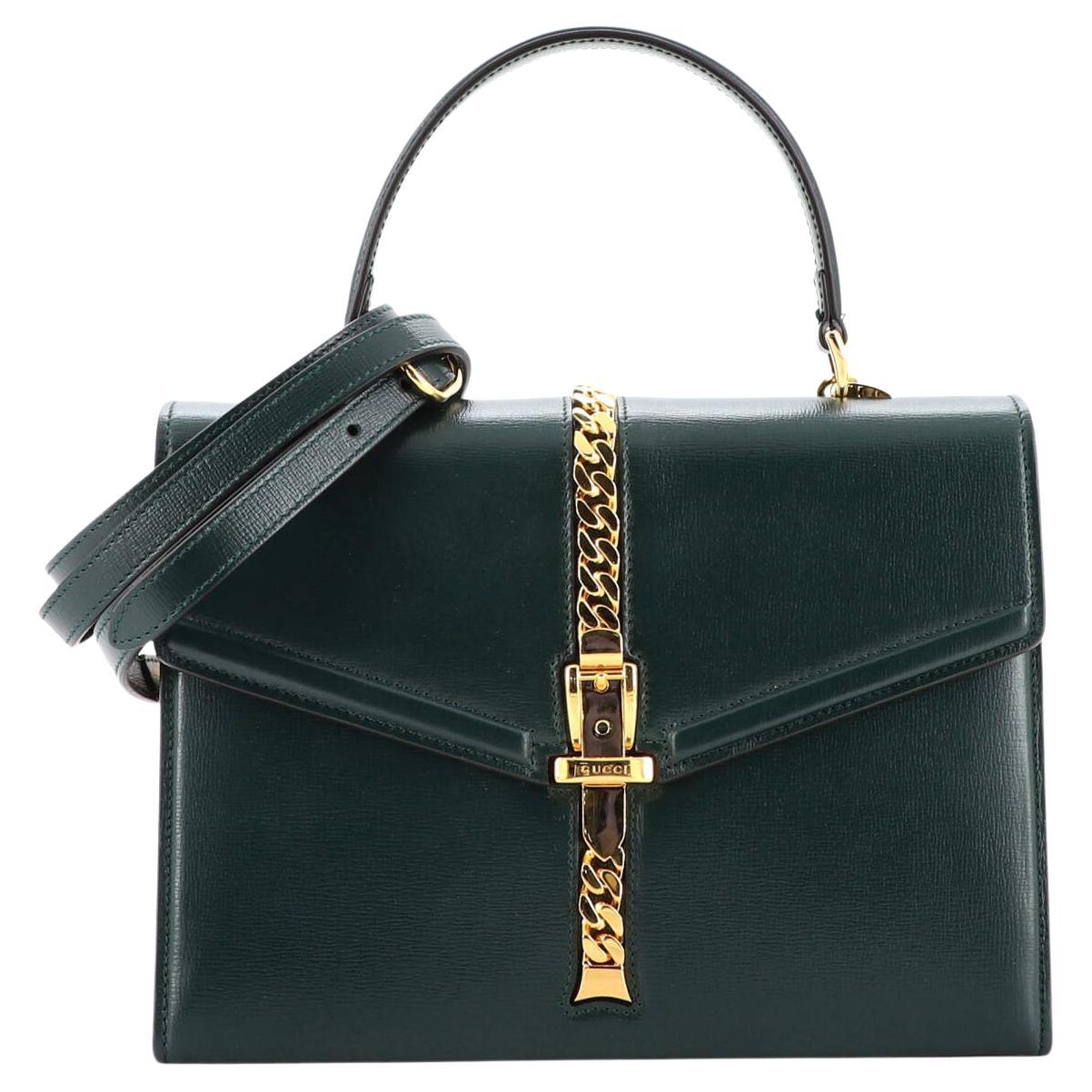 Gucci Sylvie 1969 Top Handle Bag Leather Small For Sale at 1stDibs