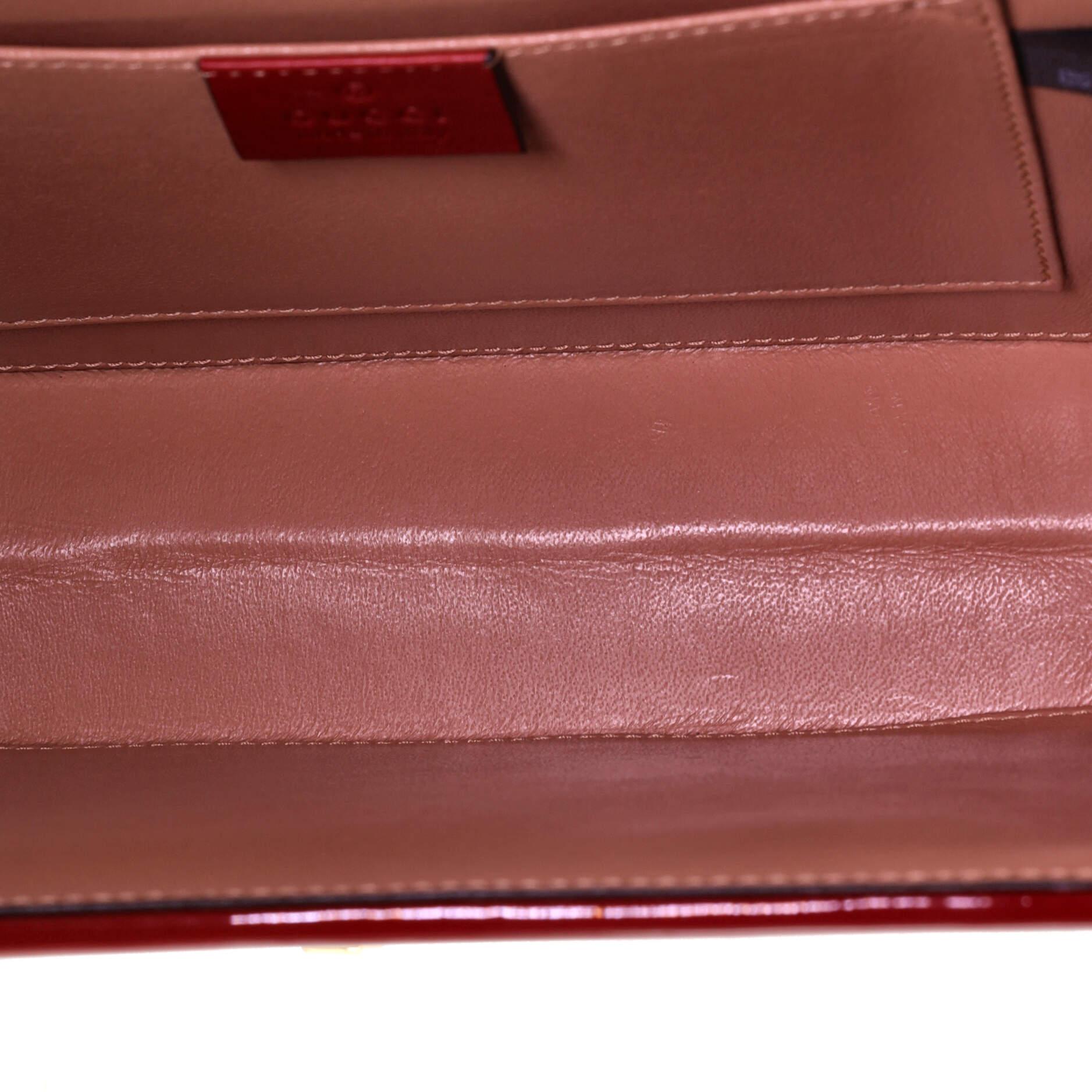 Gucci Sylvie 1969 Top Handle Bag Patent Mini In Good Condition In NY, NY