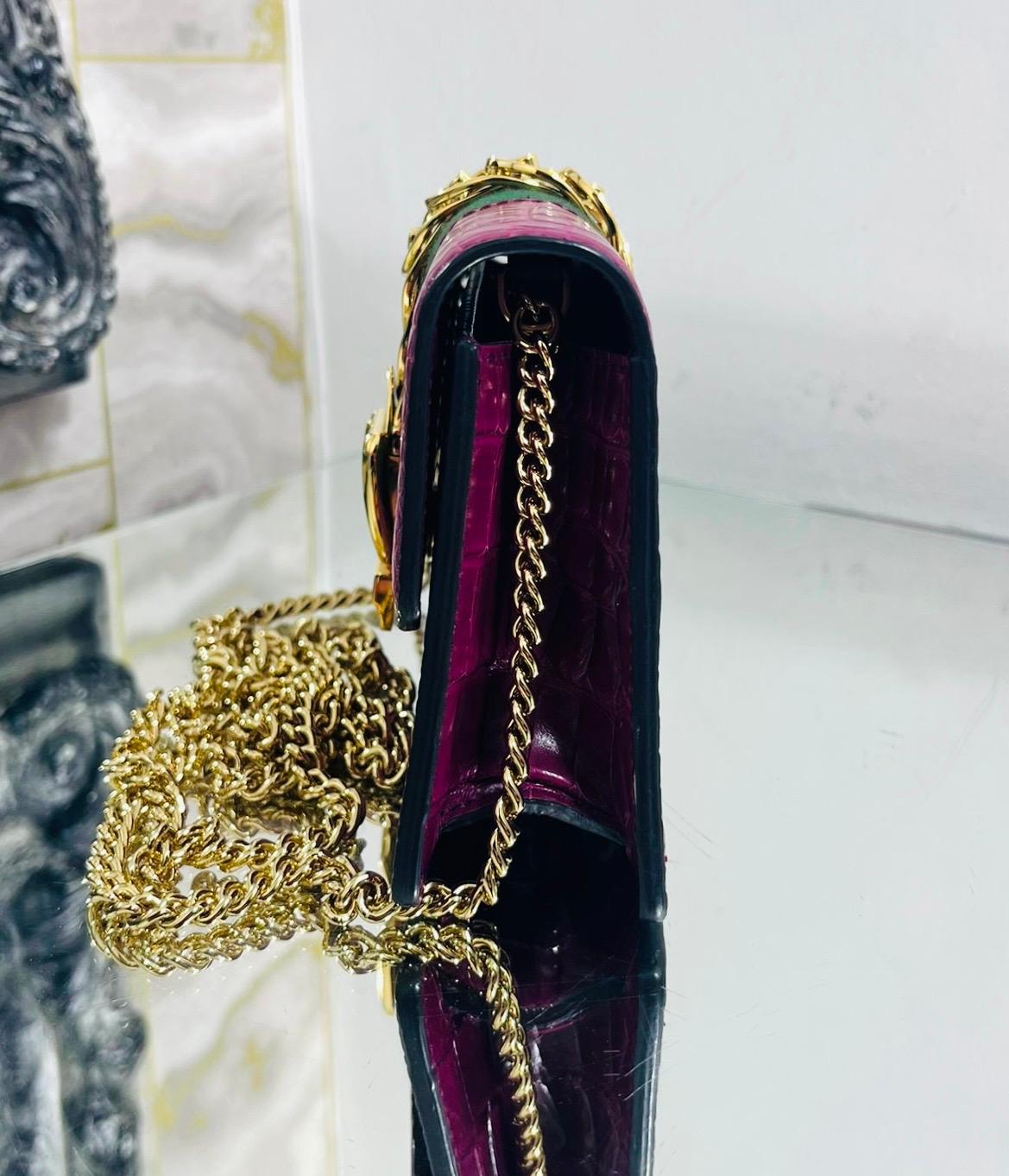 Gucci Sylvie Alligator Skin Web Stripe Bag 1