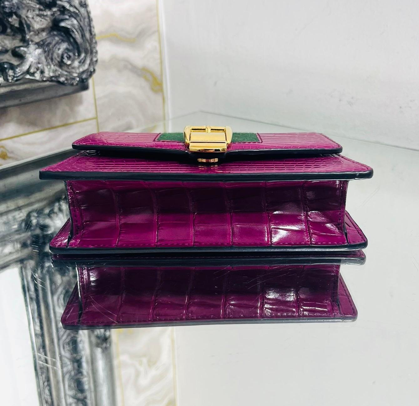 Gucci Sylvie Alligator Skin Web Stripe Bag 3