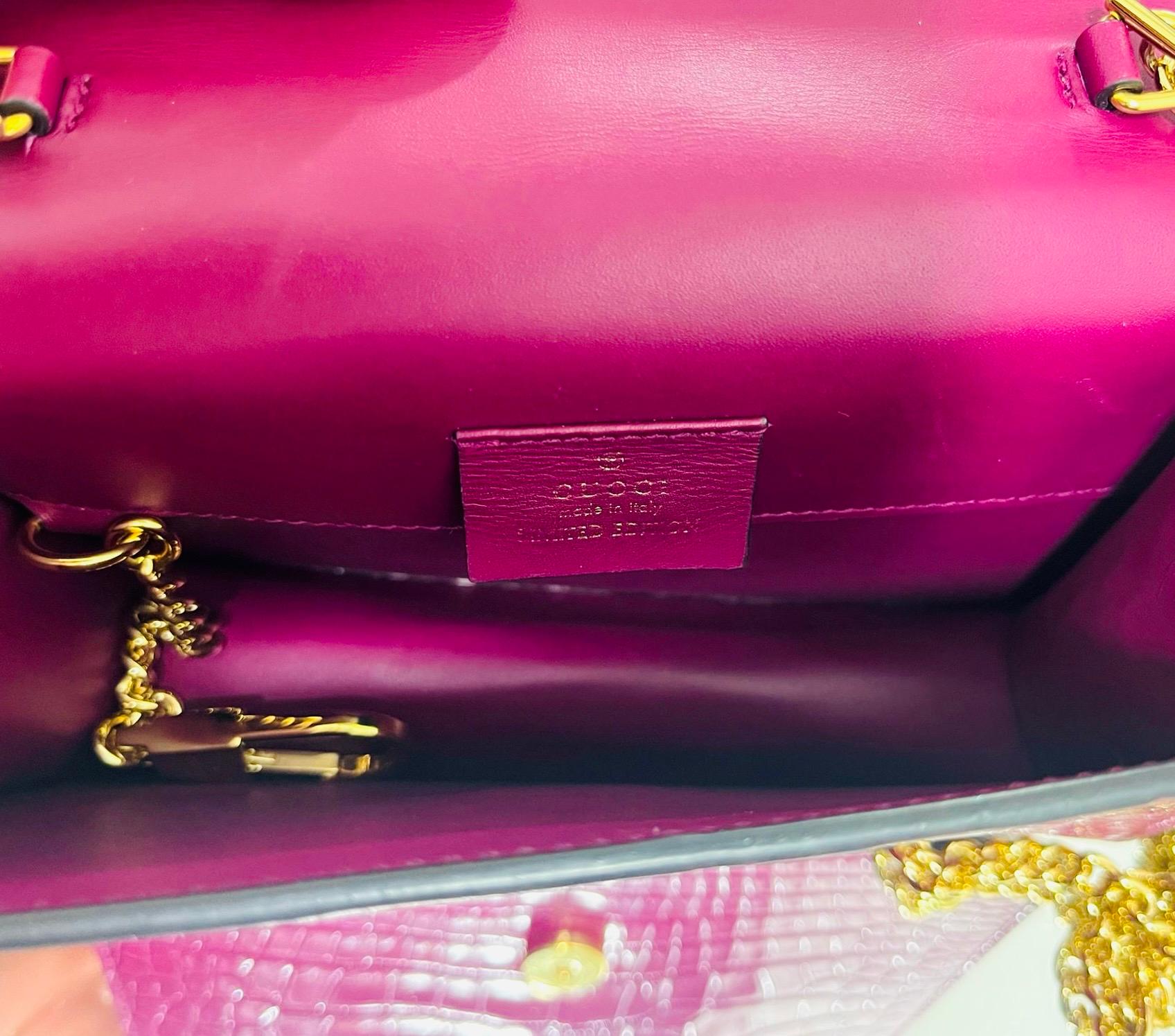Gucci Sylvie Alligator Skin Web Stripe Bag 4
