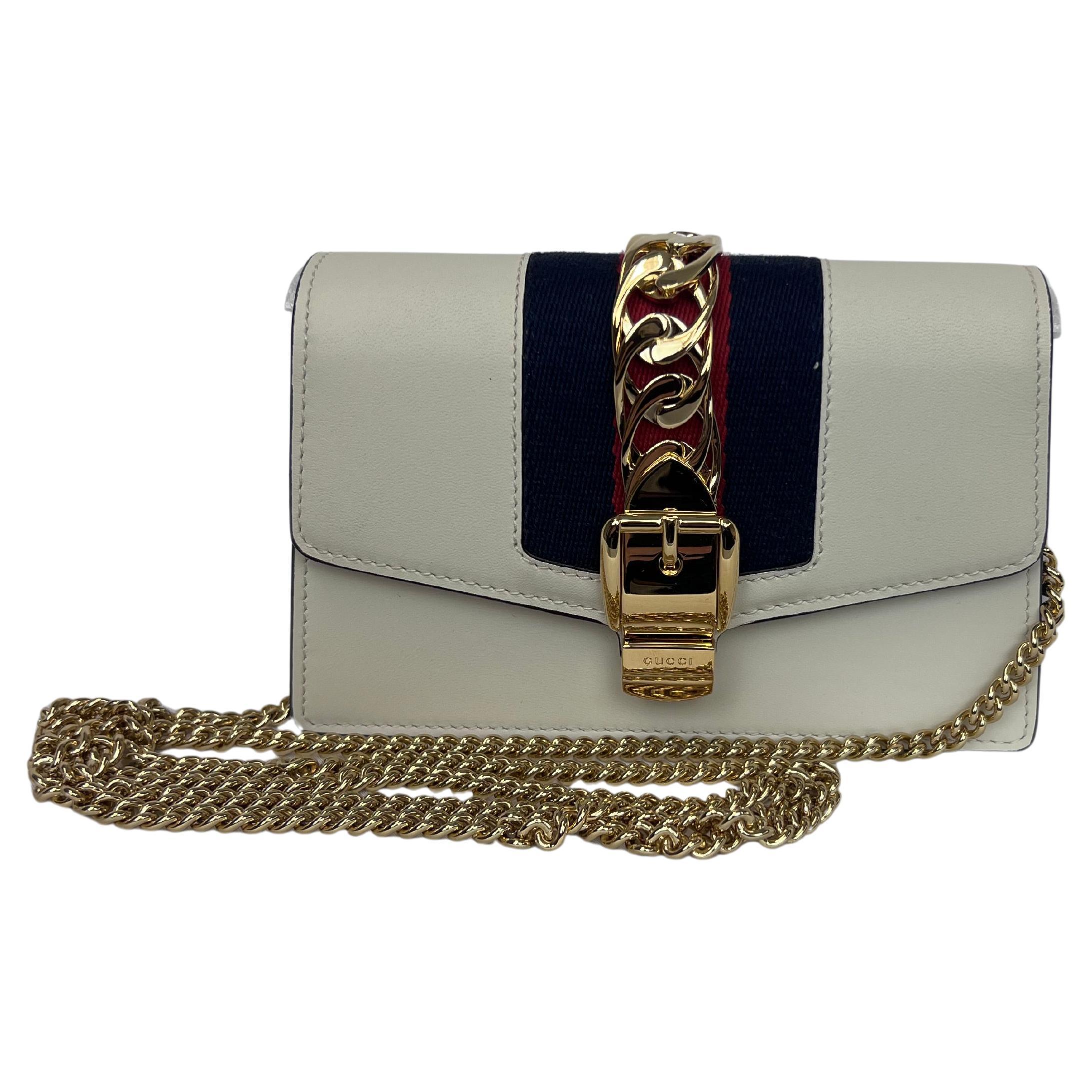 Gucci Sylvie Chain Leather Crossbody Bag For Sale