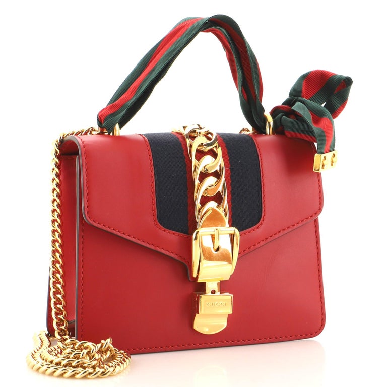Gucci Sylvie Chain Shoulder Bag Leather Mini at 1stDibs | gucci sylvie bag,  gucci 470270, gucci sylvie bag red
