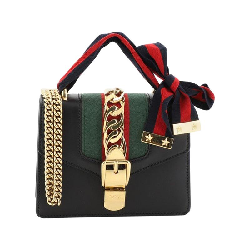 Gucci Sylvie Chain Shoulder Bag Leather Mini