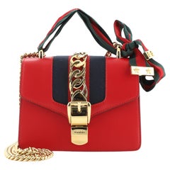 Gucci Sylvie Chain Shoulder Bag Leather Mini