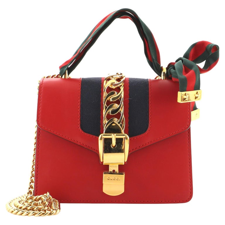 Gucci Sylvie Chain Shoulder Bag Leather Mini at 1stDibs | gucci sylvie bag, gucci  470270, gucci sylvie bag red