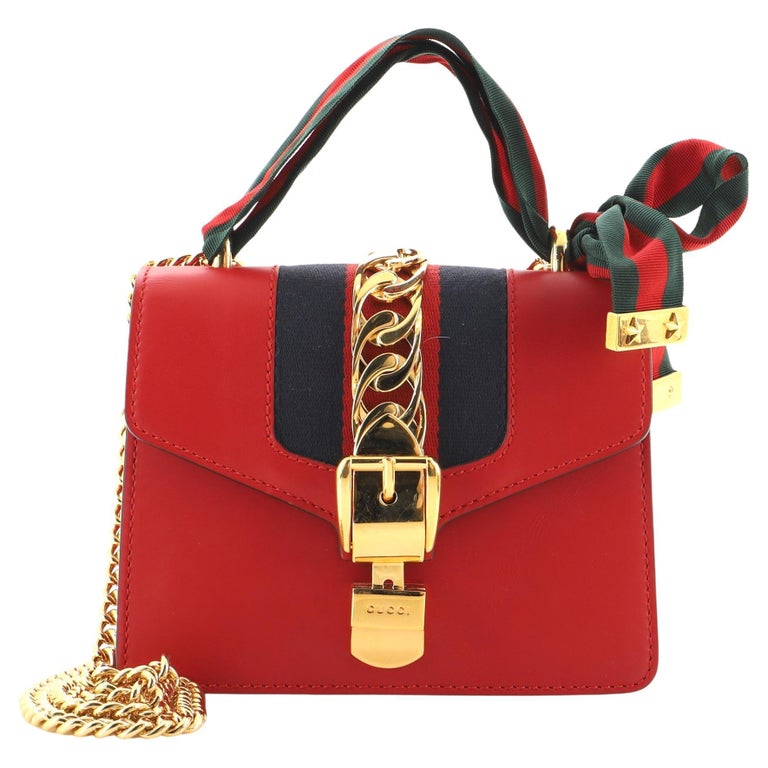 Gucci Sylvie Chain Shoulder Bag Leather Mini at 1stDibs