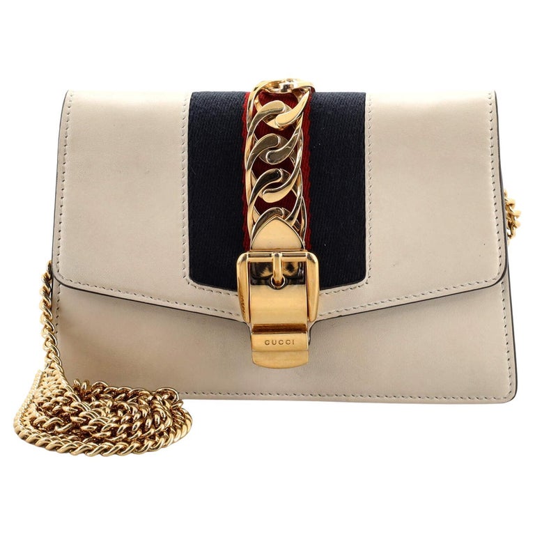 Gucci Sylvie Chain Shoulder Bag Leather Super Mini at 1stDibs
