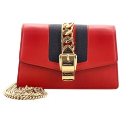 Gucci Sylvie Chain Shoulder Bag Leather Super Mini