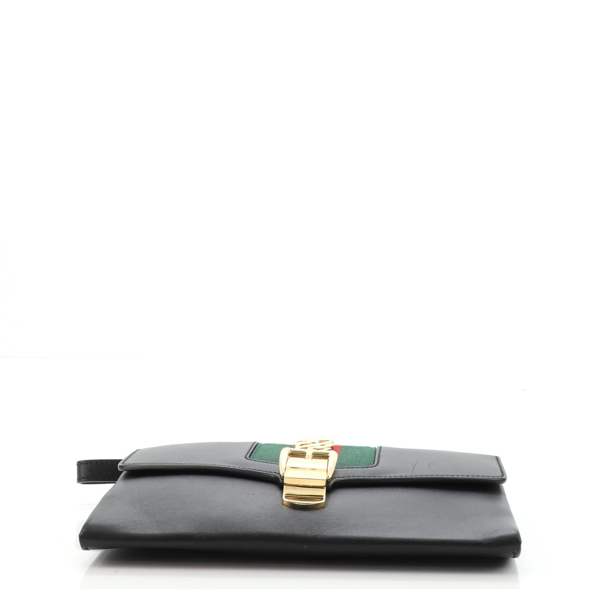 Black Gucci Sylvie Clutch Leather Small