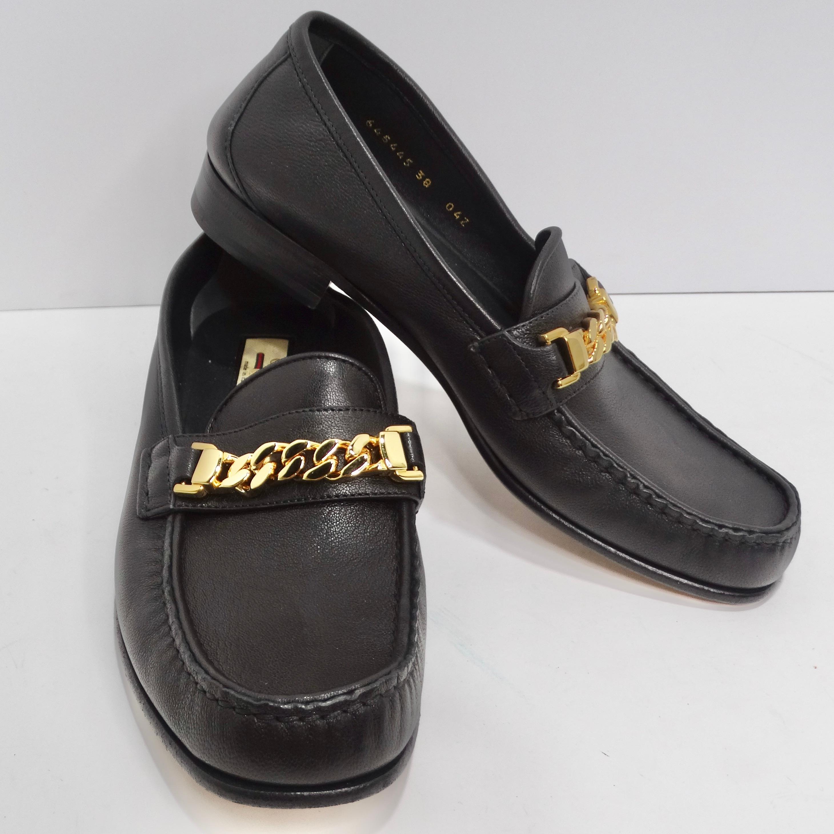 black and gold loafers men's