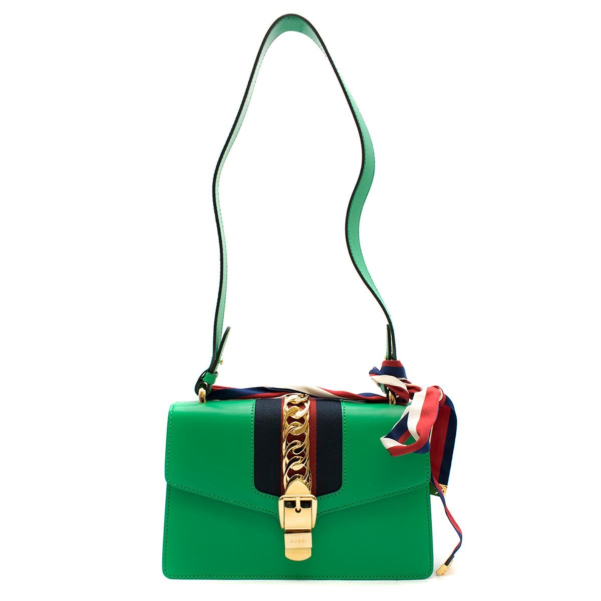 Gucci Sylvie Green Leather Small Shoulder Bag 3