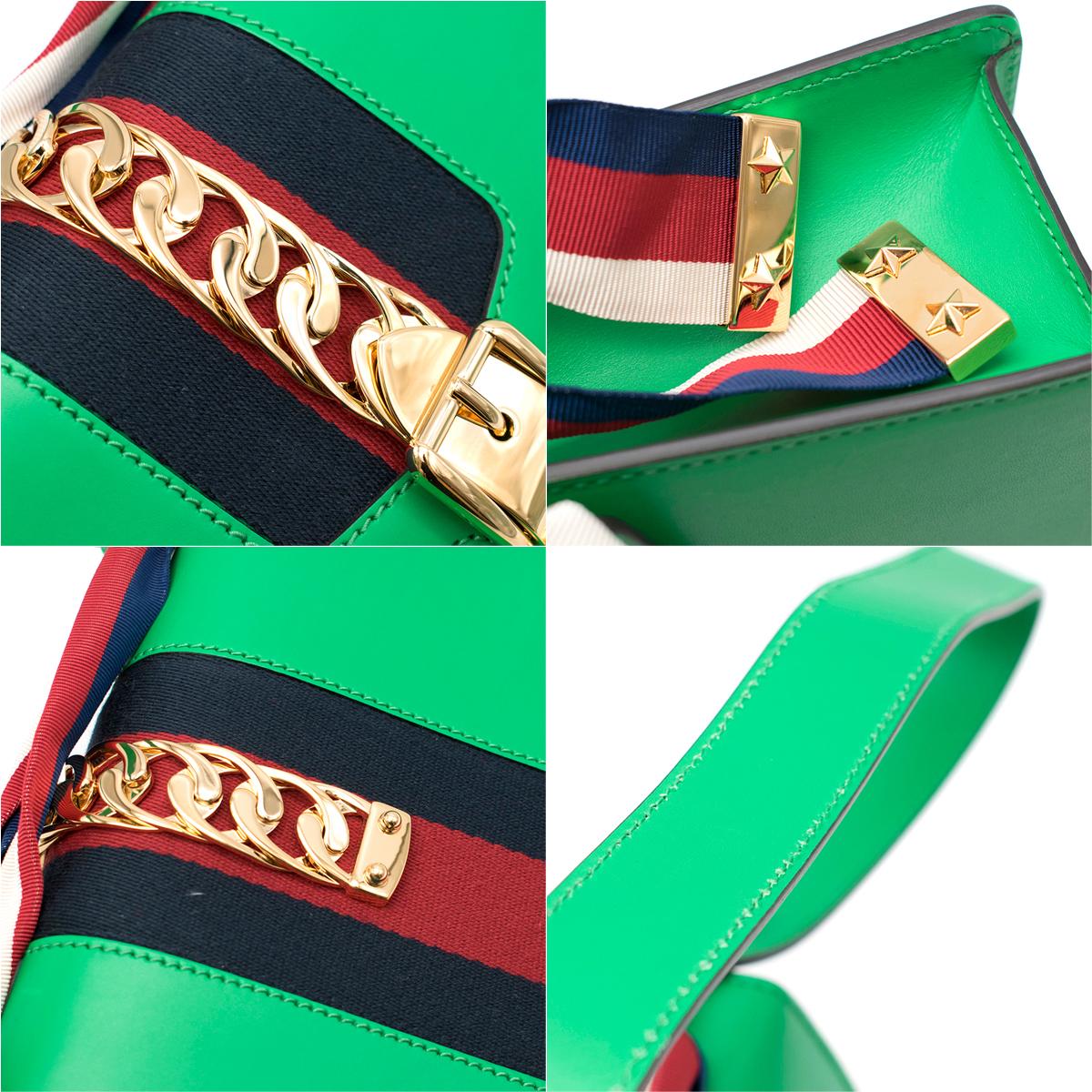 Gucci Sylvie Green Leather Small Shoulder Bag 5