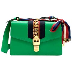 Gucci Sylvie Green Leather Small Shoulder Bag