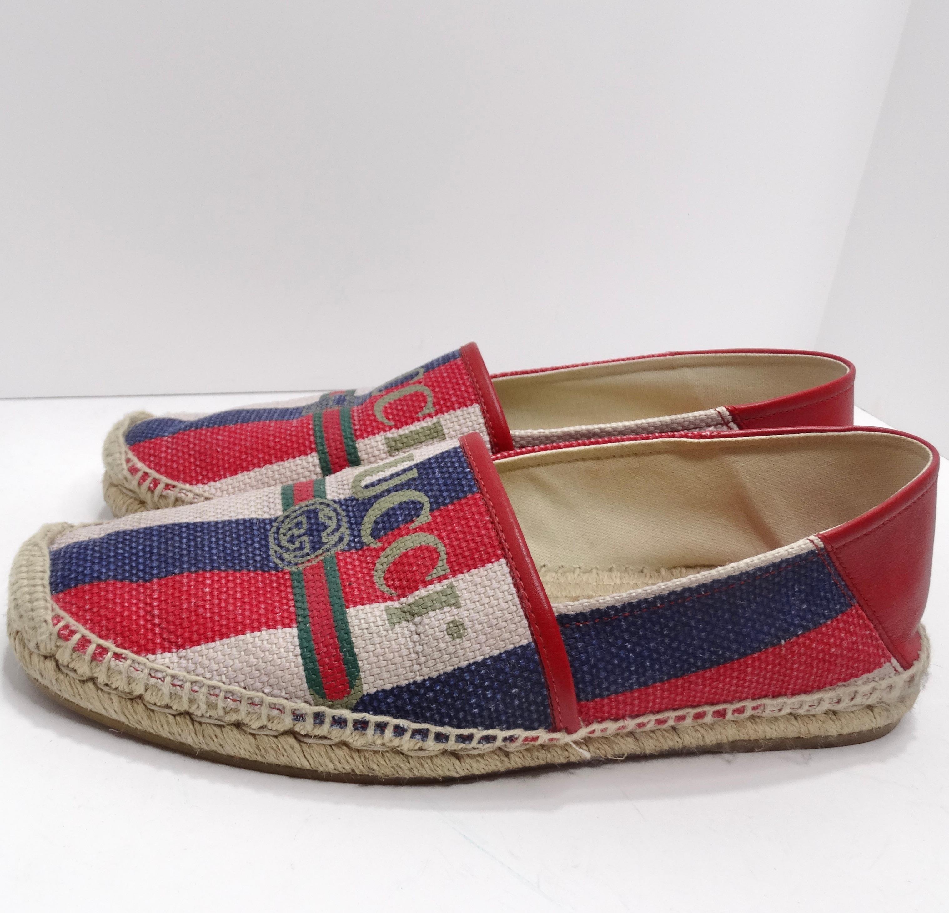 Gucci Sylvie Logo Espadrilles In Good Condition For Sale In Scottsdale, AZ