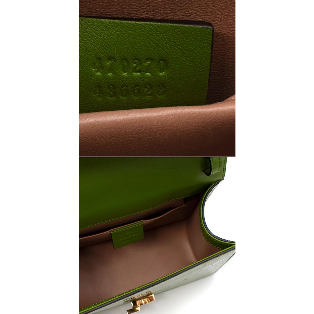 Gucci Sylvie Mini Chain-embellished Alligator Shoulder Bag For Sale 2