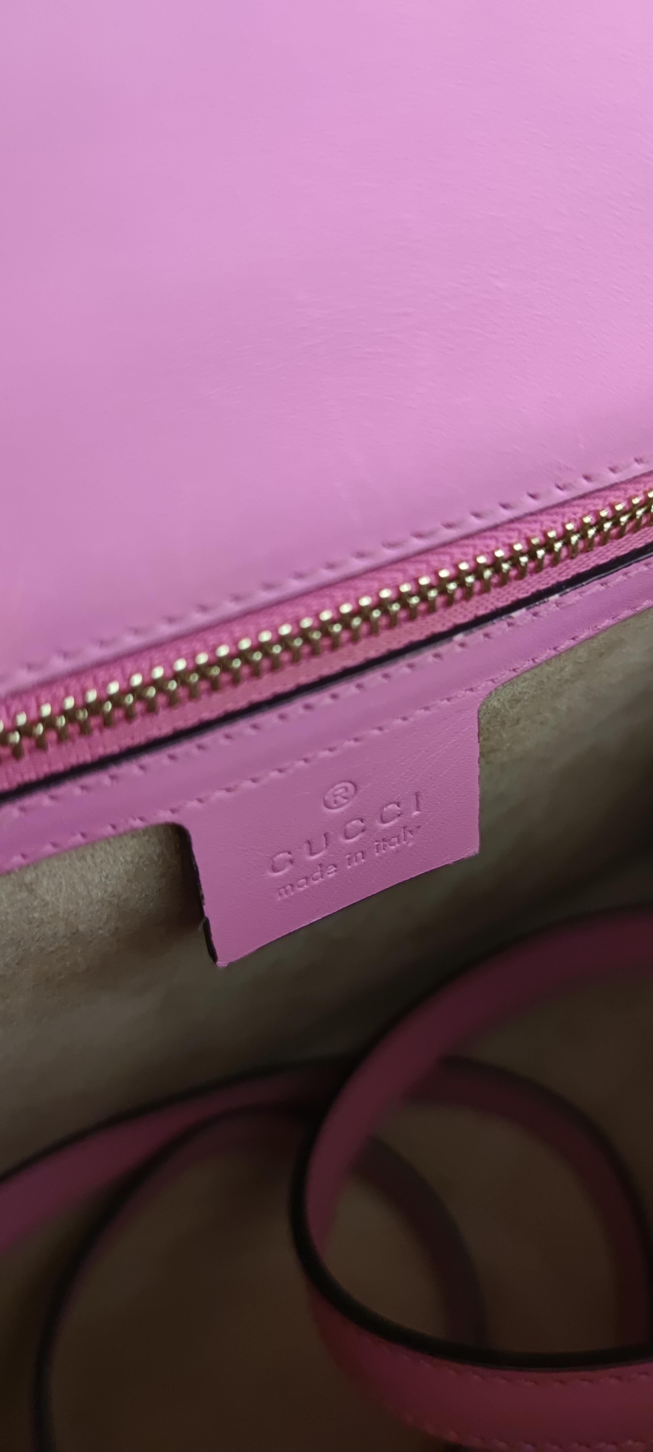 Gucci Sylvie pink handle bag In Excellent Condition In Capri, IT
