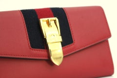 Gucci Sylvie Red Leather Continental Wallet