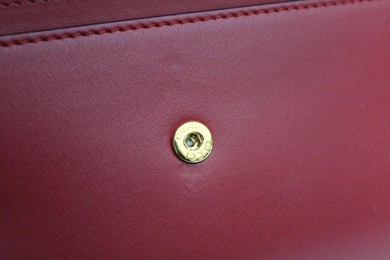 Gucci Sylvie Red Leather Continental Wallet at 1stDibs