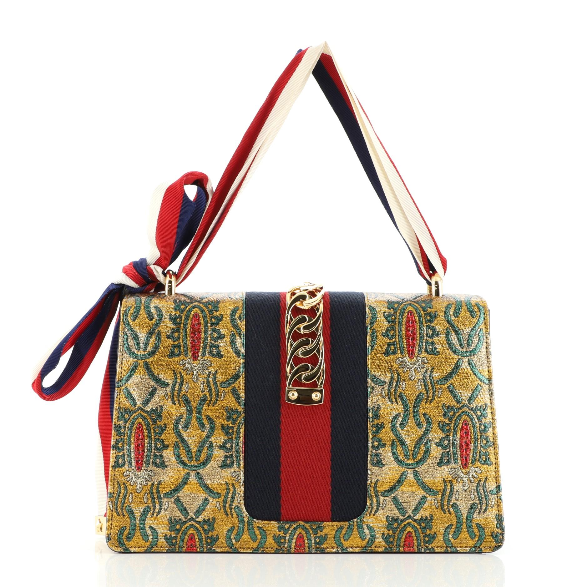 Gucci Sylvie Shoulder Bag Brocade Small In Good Condition In NY, NY