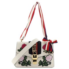 Gucci Sylvie Shoulder Bag Embroidered Leather Small Gucci Sylvie Shoulder Bag Embroidered Leather Small